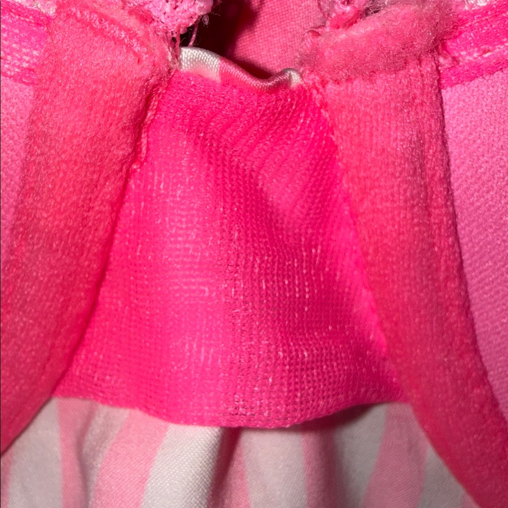 Victoria's Secret Sexy Little Things Candy Pink Striped Apron Dress Ruffle 34B - Picture 5 of 7